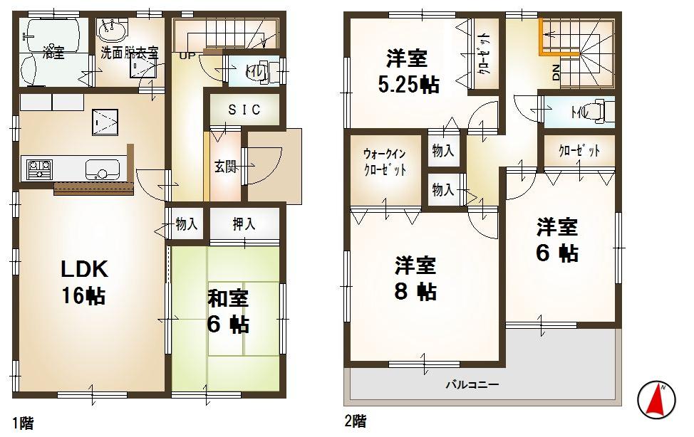 Floor plan. (C Building), Price 32.7 million yen, 4LDK+2S, Land area 121.23 sq m , Building area 106.08 sq m