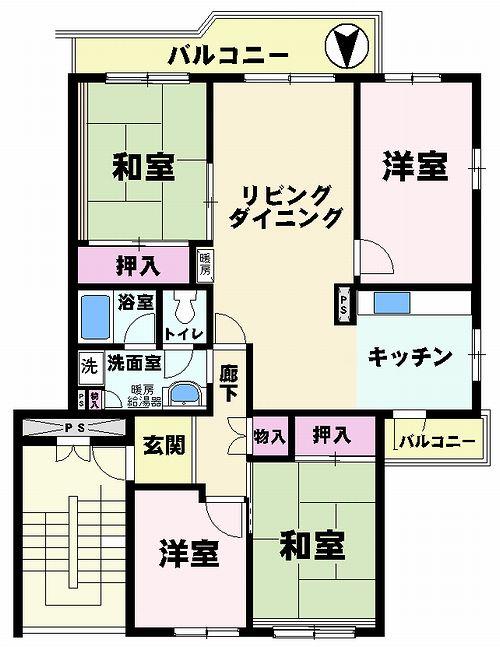 Floor plan. 4LDK, Price 10.9 million yen, Occupied area 92.99 sq m , Balcony area 11.65 sq m