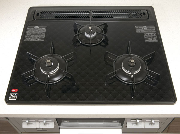 Kitchen.  [Glass top stove] You can just simply care wipe the dirt and quick.