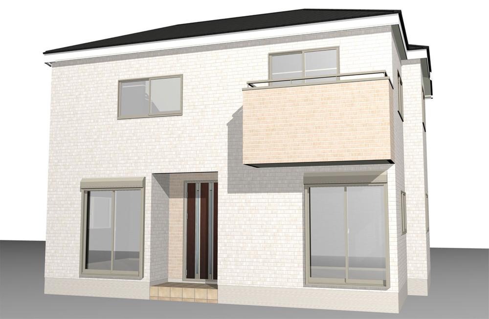 Rendering (appearance). Building 2. Summarized in bright colors, It is a simple appearance.