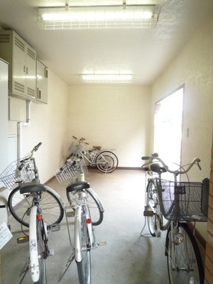 Other common areas. Bicycle parking space with a roof.
