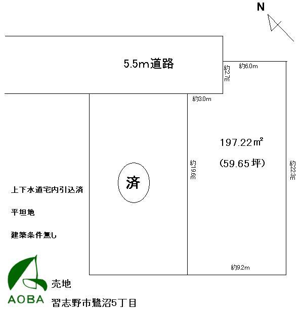 Compartment figure. Land price 35,800,000 yen, Land area 197.22 sq m