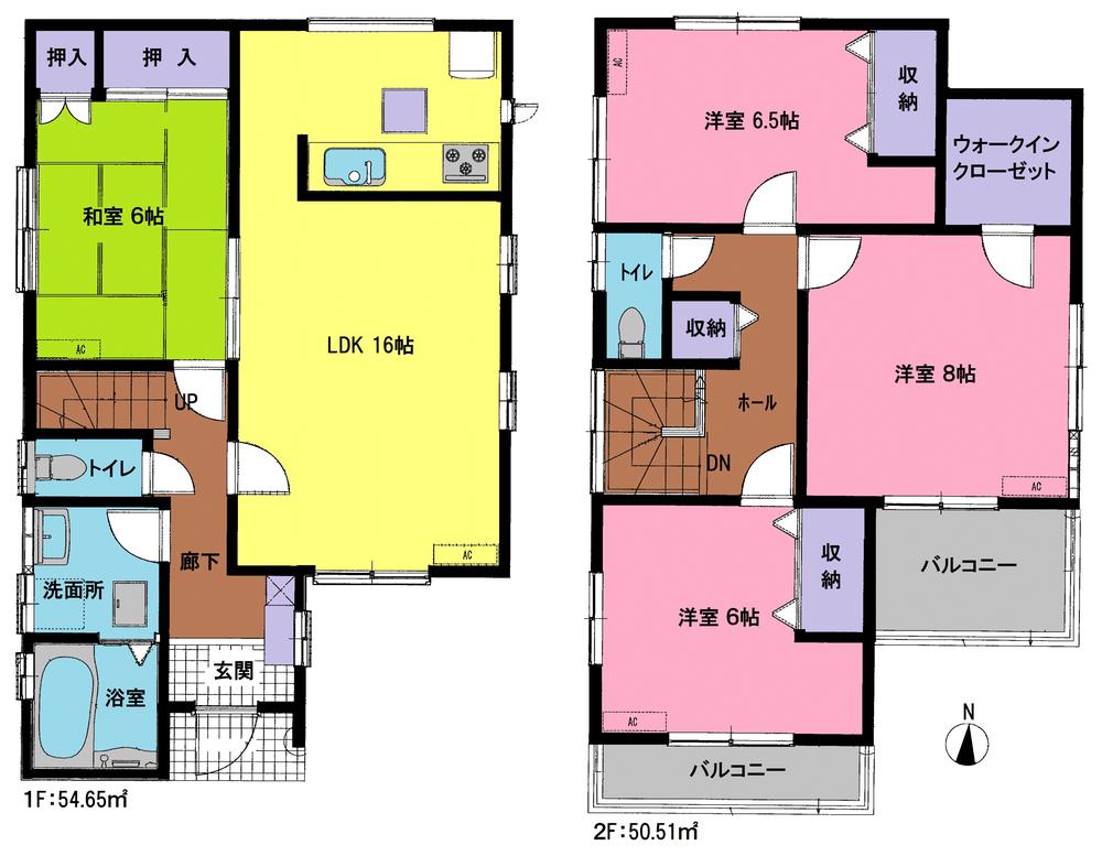 Floor plan. (Building 2), Price 28.8 million yen, 4LDK+S, Land area 110.65 sq m , Building area 105.16 sq m