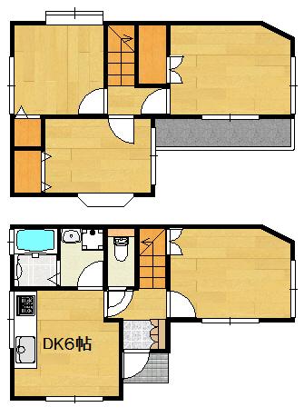 Floor plan. 16.8 million yen, 4LDK, Land area 57.8 sq m , Building area 61.97 sq m