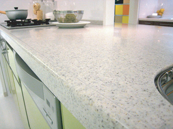 Kitchen. Artificial marble countertops with a clean