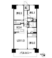 Floor: 3LDK + FC, the occupied area: 70.82 sq m, price: 23 million yen (tentative)