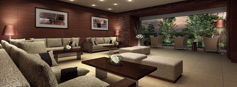 Lounge Rendering / Which it was subjected to CG processing based on drawing planning stage, In fact a slightly different