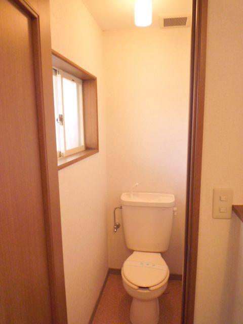 Toilet. There are ventilation window in the toilet.