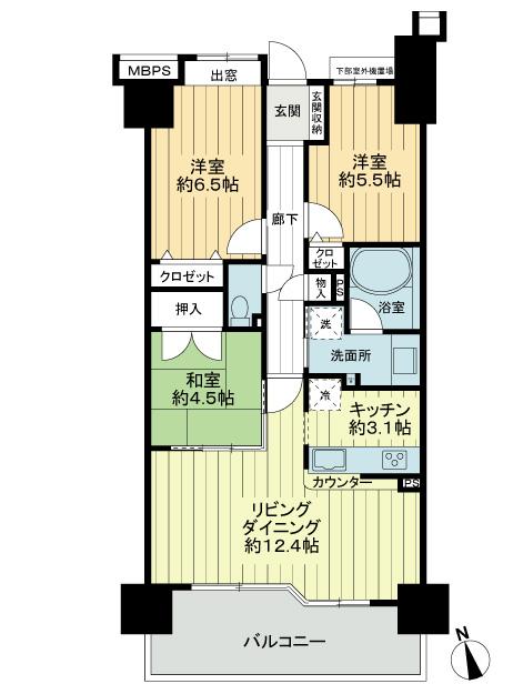 Floor plan. 3LDK, Price 20.8 million yen, Occupied area 71.48 sq m , Balcony area 11.28 sq m