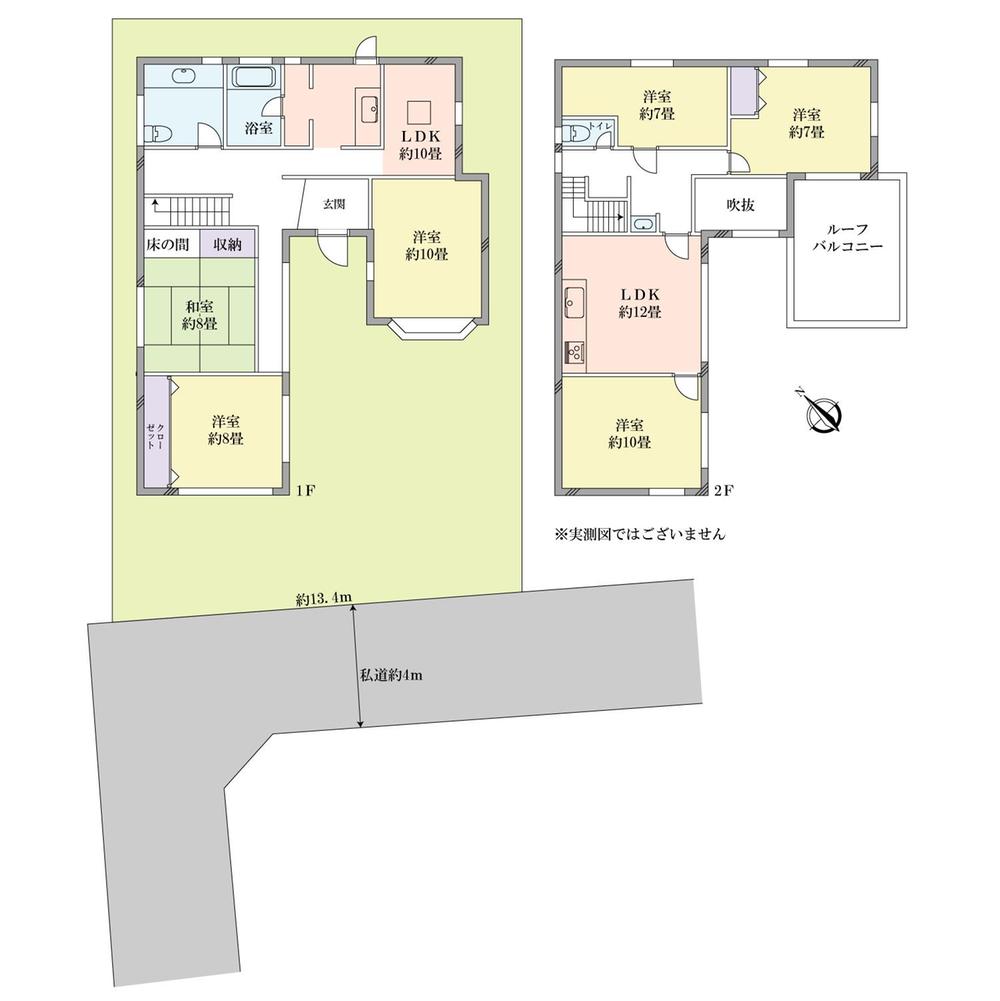 Floor plan. 44,800,000 yen, 6LLDDKK, Land area 250.84 sq m , Building area 128.79 sq m Floor