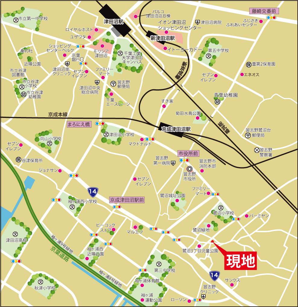 Local guide map. Makuhari Inter is close, Access to the city center and the sea also GOOD.