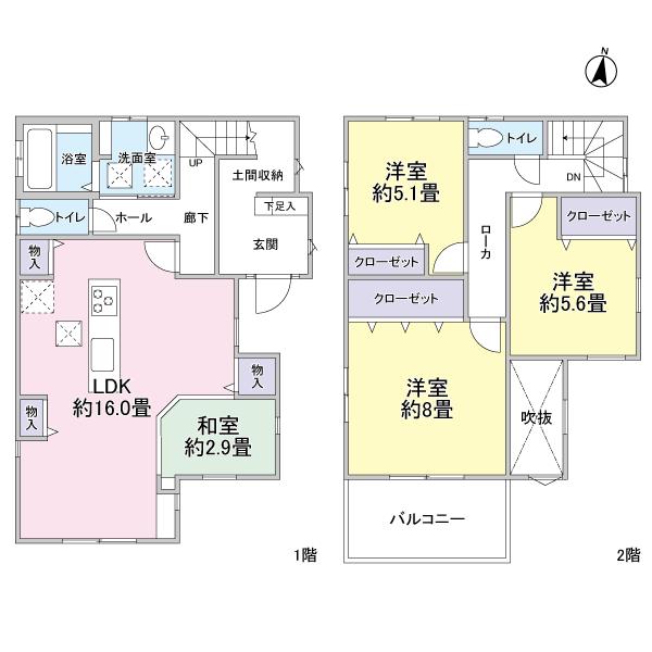 Floor plan. 30,800,000 yen, 3LDK + S (storeroom), Land area 114.72 sq m , Building area 99.78 sq m