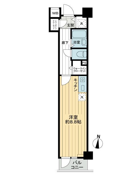 Floor plan. Price 14.8 million yen, Occupied area 25.43 sq m , Balcony area 2.47 sq m shoes-in closet ・ Walk-in closet with