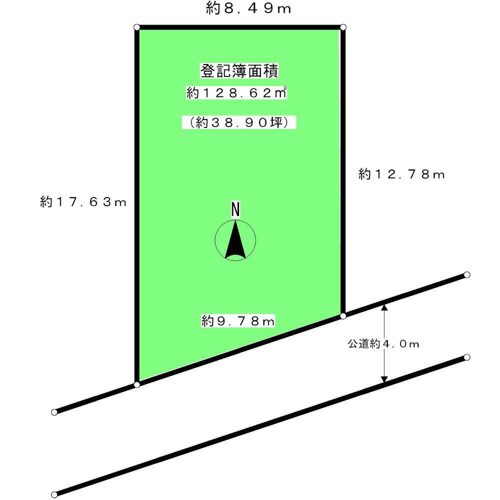 Compartment figure. Land price 19,800,000 yen, Land area 128.62 sq m