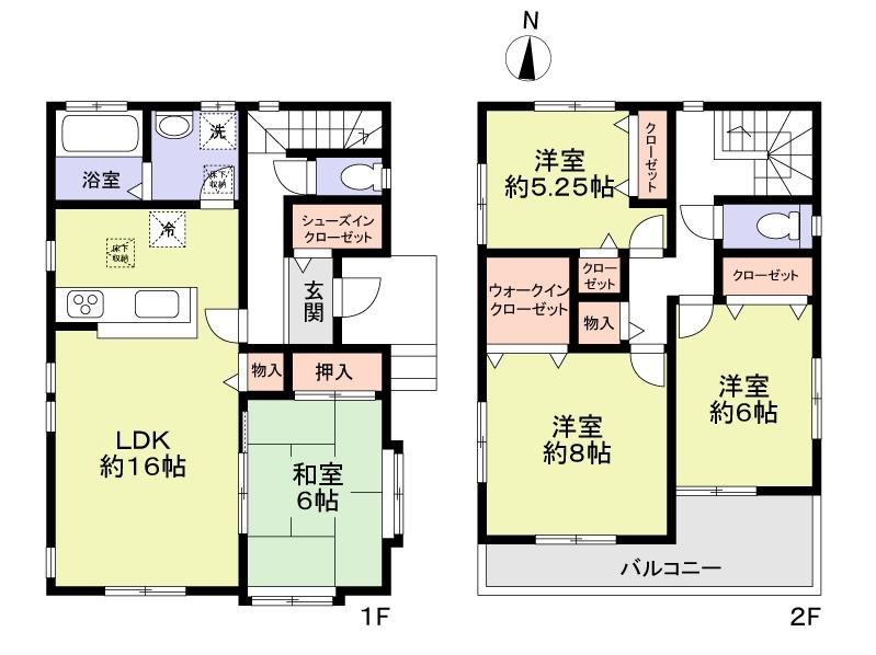 Floor plan. 32,984,000 yen, 4LDK, Land area 121.23 sq m , Building area 106.08 sq m