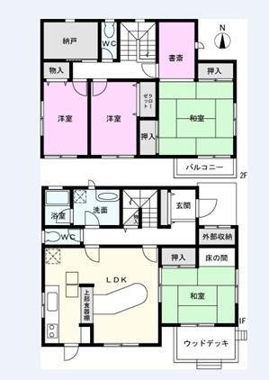 Floor plan. 24,900,000 yen, 4LDK, Land area 283.65 sq m , Building area 116.18 sq m