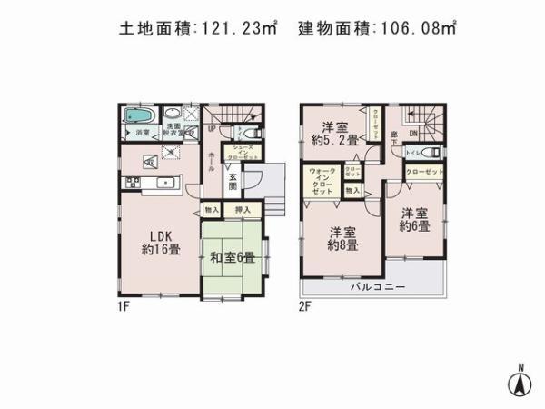 Floor plan. 32,984,000 yen, 4LDK, Land area 121.23 sq m , Priority to the present situation is if it is different from the building area 106.08 sq m drawings