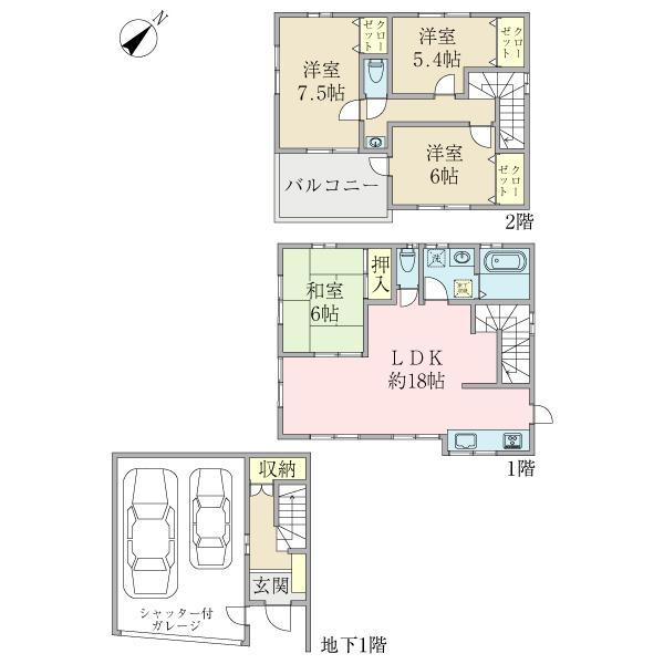 Floor plan. 34,900,000 yen, 4LDK, Land area 132.23 sq m , Building area 135.47 sq m