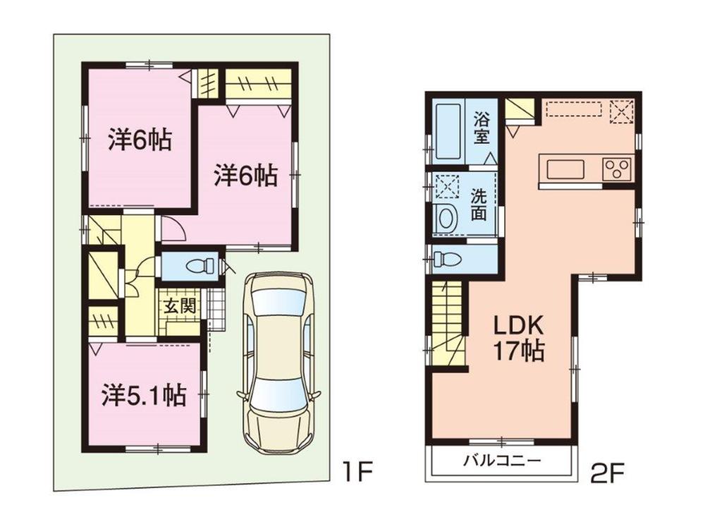 Floor plan. 19,800,000 yen, 3LDK, Land area 70.43 sq m , Building area 78.04 sq m