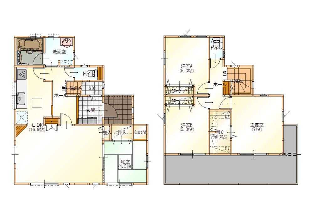 Floor plan. (J-1), Price 30,800,000 yen, 4LDK+2S, Land area 201.41 sq m , Building area 99.36 sq m