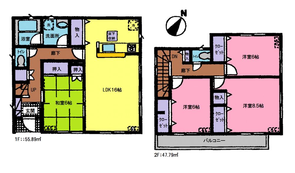 Floor plan. (3 Building), Price 22,800,000 yen, 4LDK, Land area 150.04 sq m , Building area 103.68 sq m