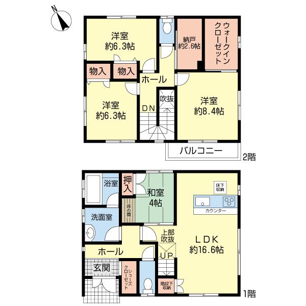 Floor plan. 25,500,000 yen, 4LDK, Land area 168 sq m , Building area 116 sq m