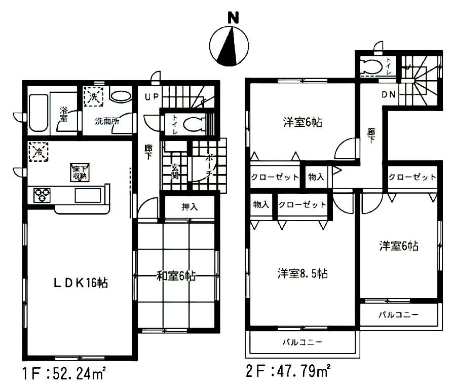Floor plan. (1 Building), Price 30,900,000 yen, 4LDK, Land area 150.01 sq m , Building area 100.03 sq m