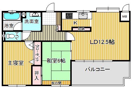 Floor plan. 3LDK, Price 25,200,000 yen, Footprint 62.9 sq m , Balcony area 9 sq m