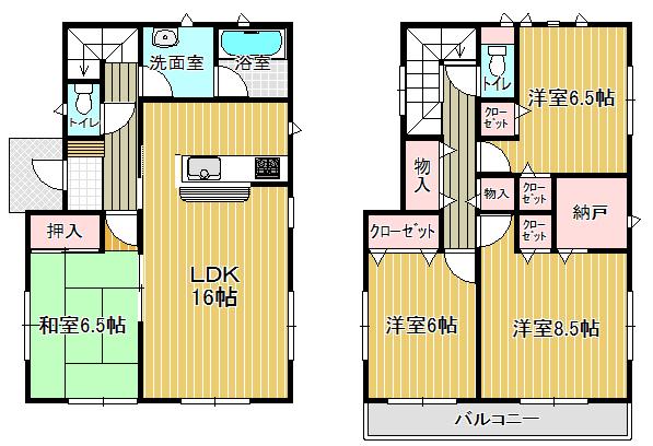 Floor plan. 19,800,000 yen, 4LDK+S, Land area 143.69 sq m , Building area 104.49 sq m