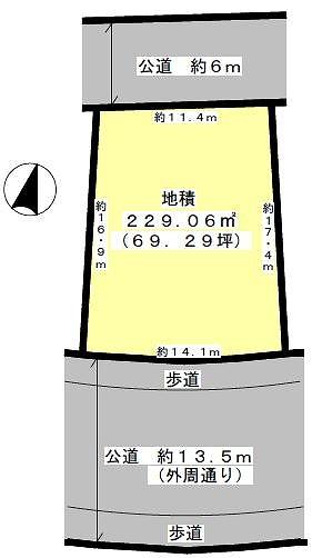 Compartment figure. Land price 18.9 million yen, Land area 229.06 sq m