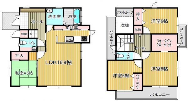 Floor plan. 38,800,000 yen, 4LDK, Land area 229.29 sq m , Building area 111.79 sq m