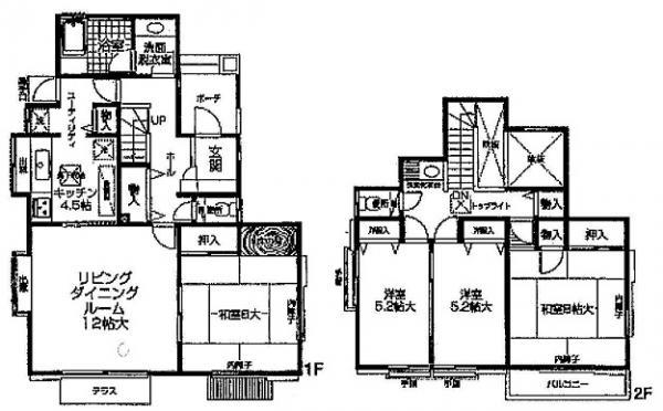 Floor plan. 25 million yen, 4LDK, Land area 210.5 sq m , Building area 115.51 sq m