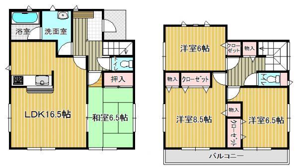 Floor plan. 24,900,000 yen, 4LDK, Land area 177.64 sq m , Building area 102.87 sq m