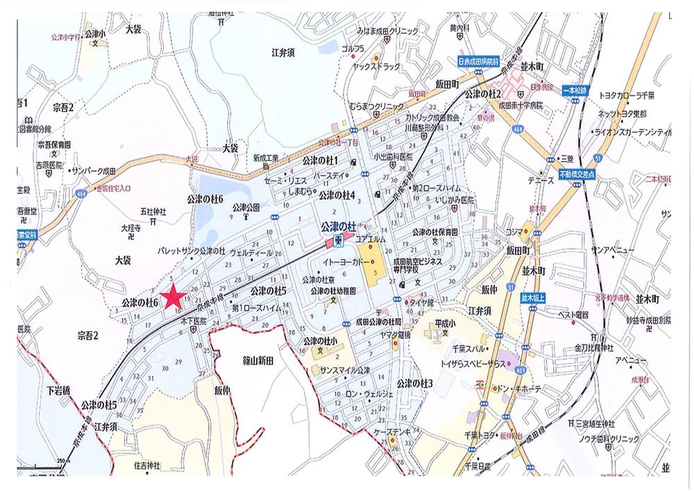 Local guide map. Kozunomori around map. Stars will be local.