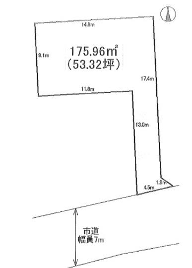 Compartment figure. Land price 14.3 million yen, Land area 175.96 sq m compartment view