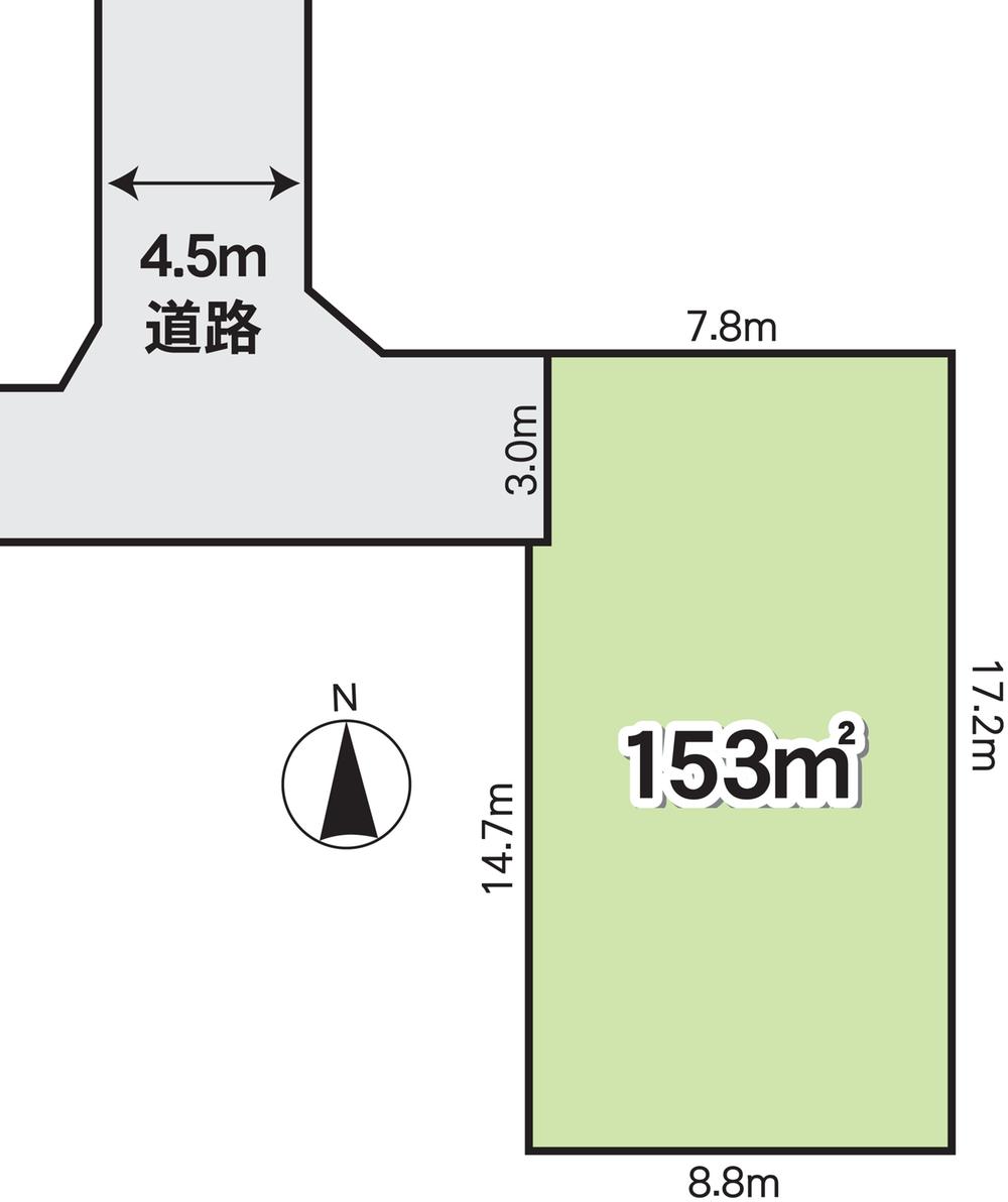 Compartment figure. Land price 9.8 million yen, Land area 153 sq m