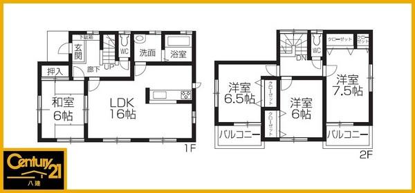 Floor plan. 23,900,000 yen, 4LDK, Land area 129.56 sq m , Building area 101.02 sq m