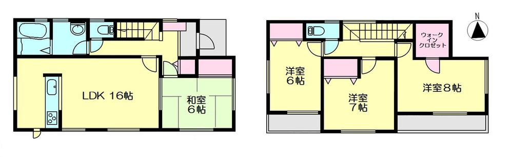 Floor plan. ((K) 1 Building), Price 17.2 million yen, 4LDK, Land area 154.49 sq m , Building area 105.98 sq m