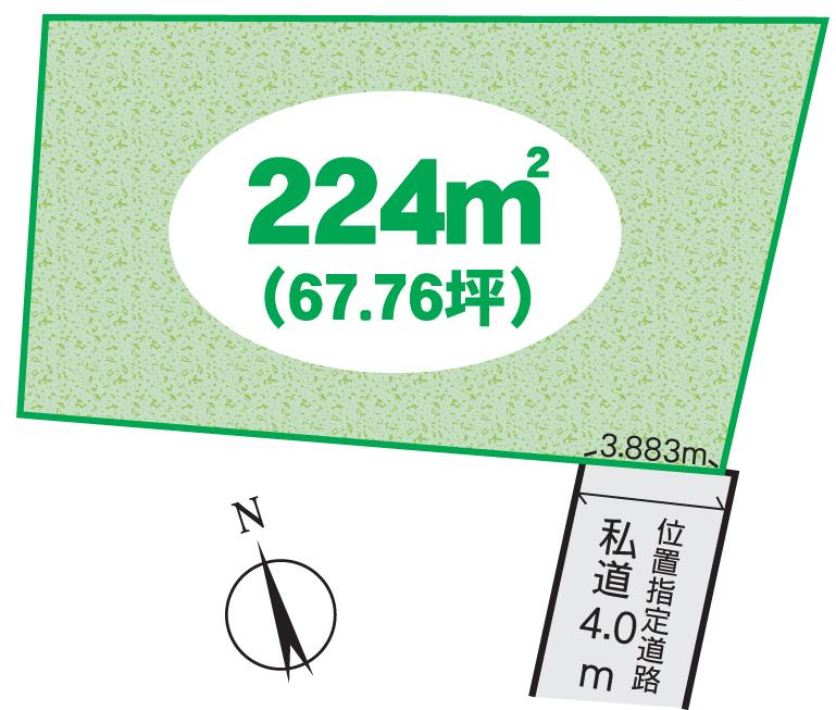 Compartment figure. Land price 12.3 million yen, Land area 224 sq m
