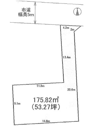 Compartment figure. Land price 14.3 million yen, Land area 175.82 sq m compartment view
