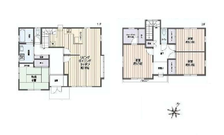 Floor plan. 18,800,000 yen, 4LDK, Land area 153.58 sq m , Building area 125.17 sq m