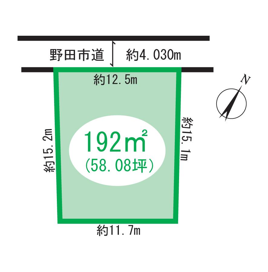 Compartment figure. Land price 13.5 million yen, Land area 192 sq m