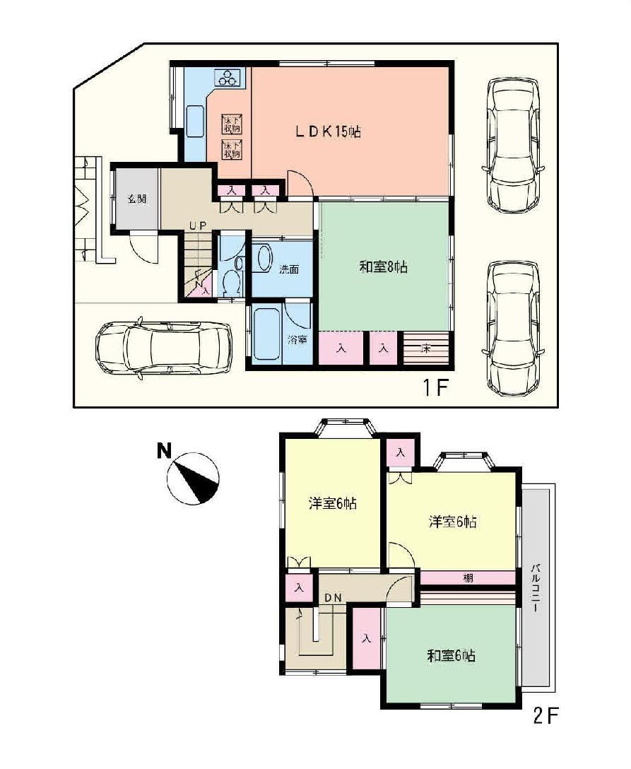 Floor plan. 13.8 million yen, 4LDK, Land area 141.62 sq m , Building area 101.02 sq m