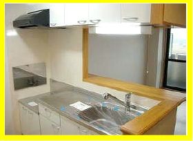 Kitchen. Gas stove 2 burners installed Allowed ・ Counter Kitchen.