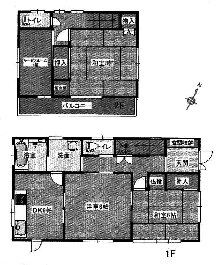 Floor plan. 14.8 million yen, 3DK + S (storeroom), Land area 137 sq m , Building area 83.63 sq m