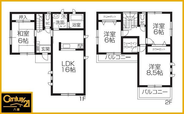 Floor plan. 25,800,000 yen, 4LDK, Land area 112.93 sq m , Building area 104.33 sq m