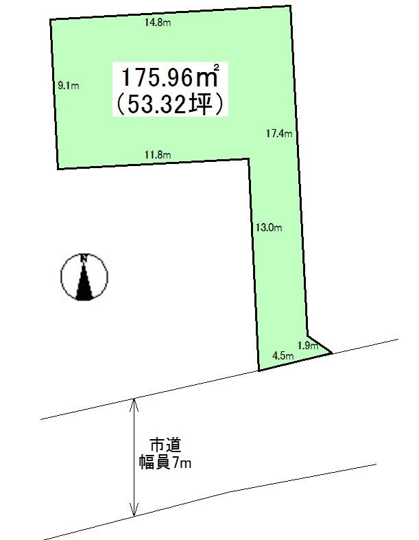 Compartment figure. Land price 13.8 million yen, Land area 175.96 sq m