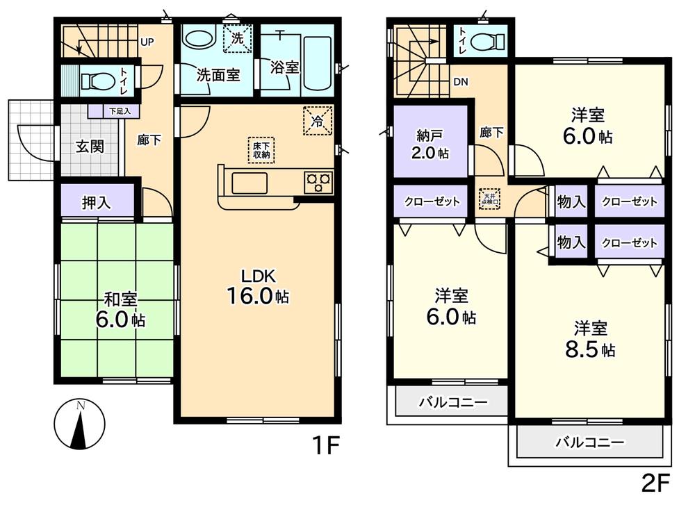 Floor plan. (4 Building), Price 24,800,000 yen, 4LDK+S, Land area 128.89 sq m , Building area 104.89 sq m