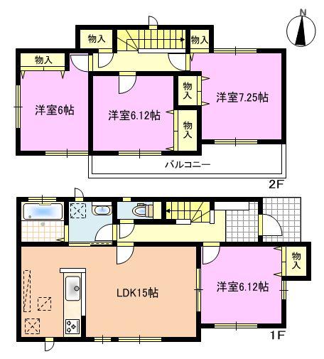 Floor plan. (1 Building), Price 20.8 million yen, 4LDK, Land area 147.94 sq m , Building area 96.88 sq m
