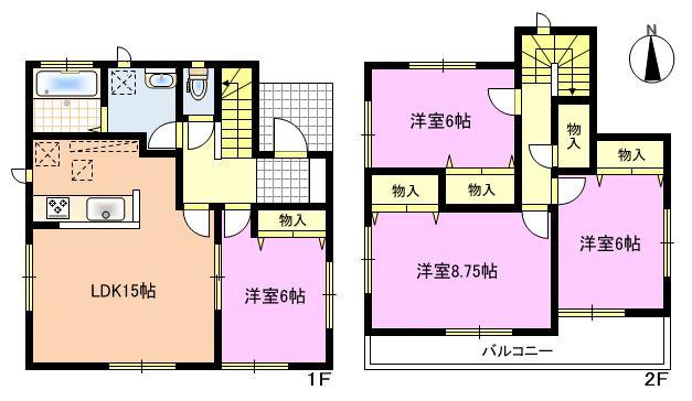 Floor plan. (Building 2), Price 23.6 million yen, 4LDK, Land area 161.08 sq m , Building area 98.95 sq m